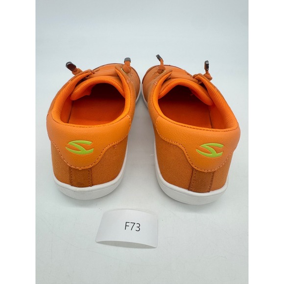Hobibear Women size 40 US 9-9.5 Orange Canvas Lace Up Low Top Sneakers Barefoot - Picture 5 of 10